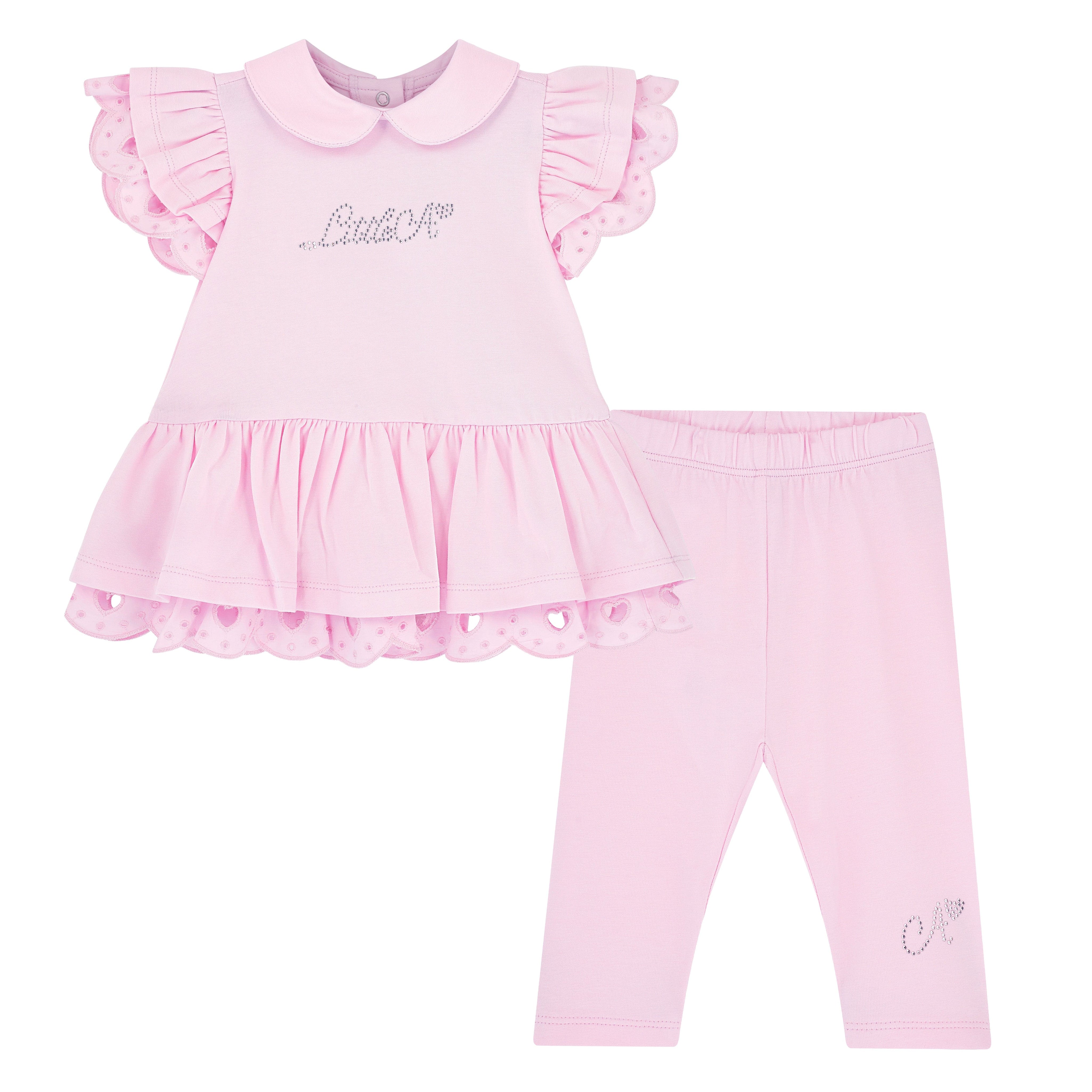 LITTLE A - Perfectly Pink Orellia Legging Set - Pink Blossom