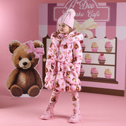 A DEE - Teddy Bear Bakery Lauren Bear Print  Bow Jacket - Pink Fairy