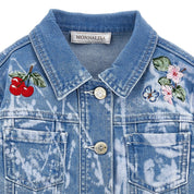 MONNALISA - Alice In Wonderland Denim Jacket - Blue