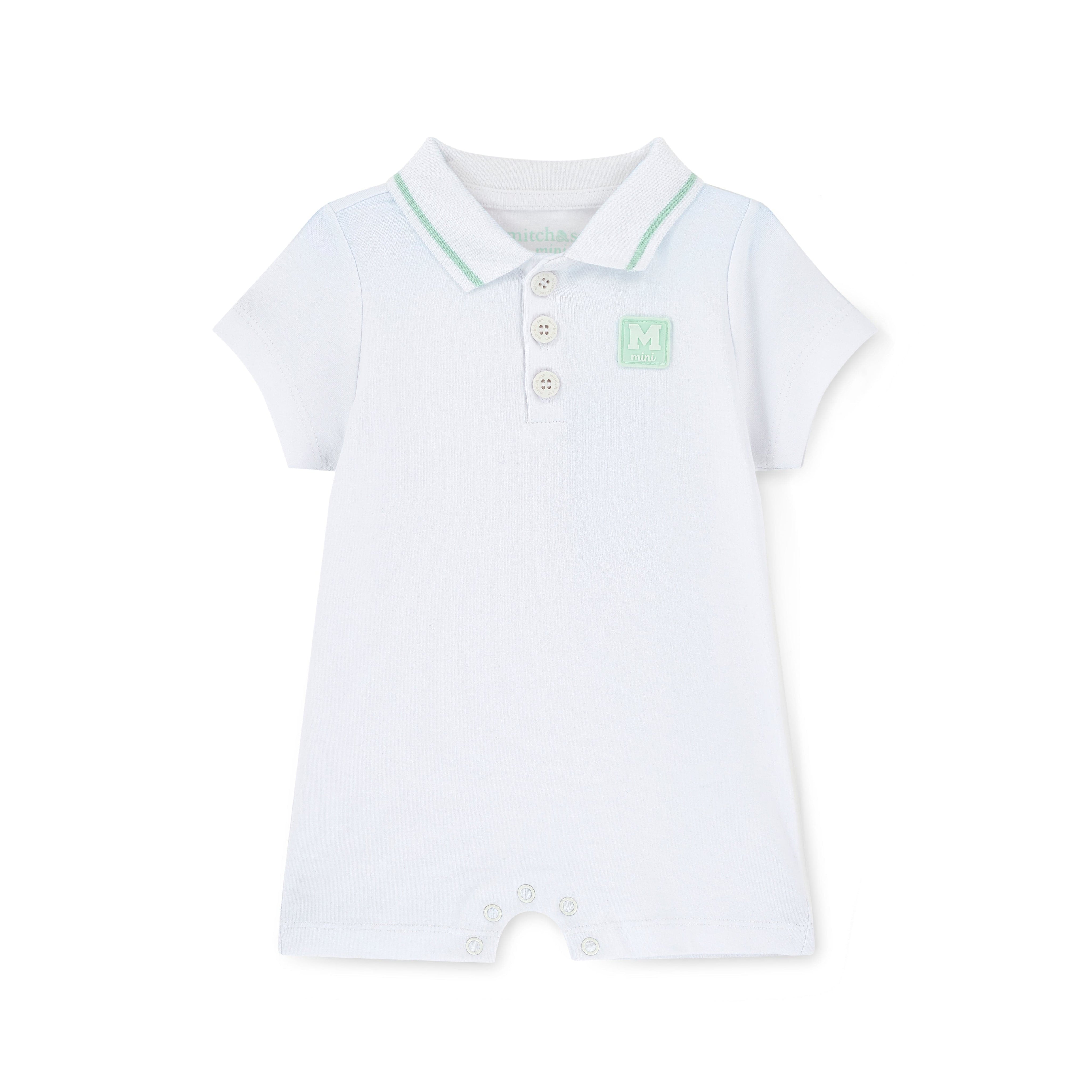 MITCH & SON MINI -  Nash Blue Breeze Romper - White