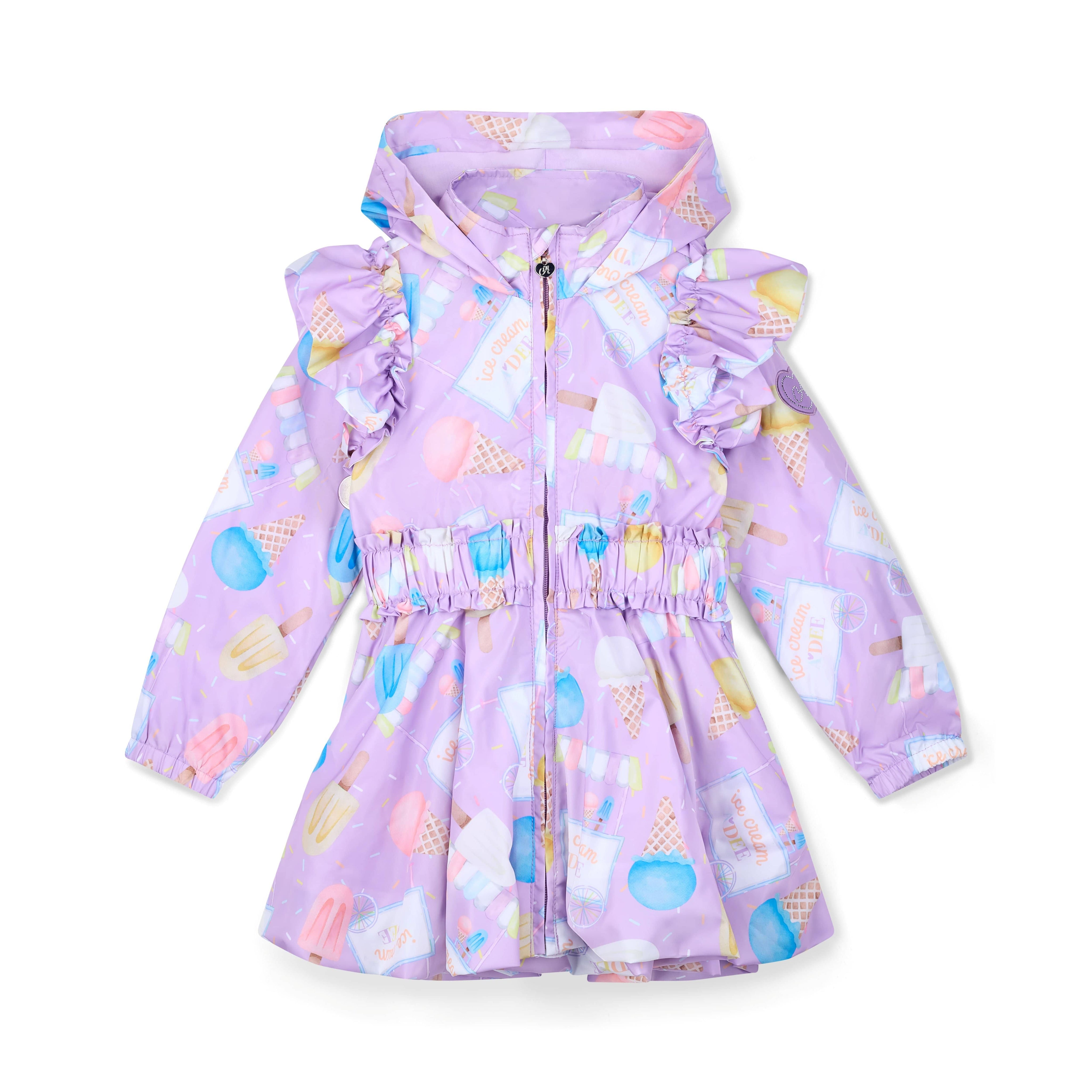 A DEE - Sabrina Pastel Parlour Ice Cream Print Frill Jacket - Lilac
