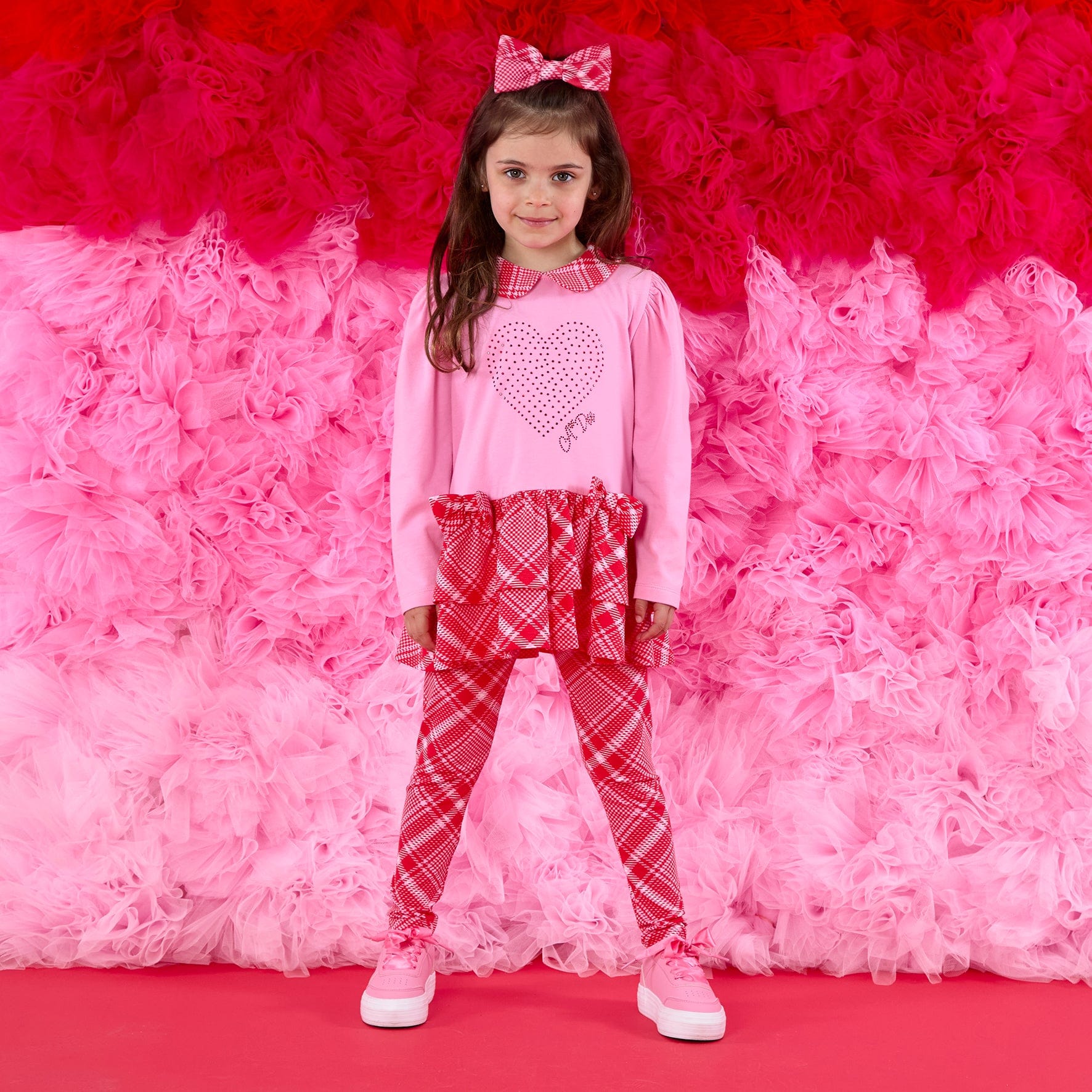 A DEE - Love Story Lydia Check Legging Set - Peony Pink