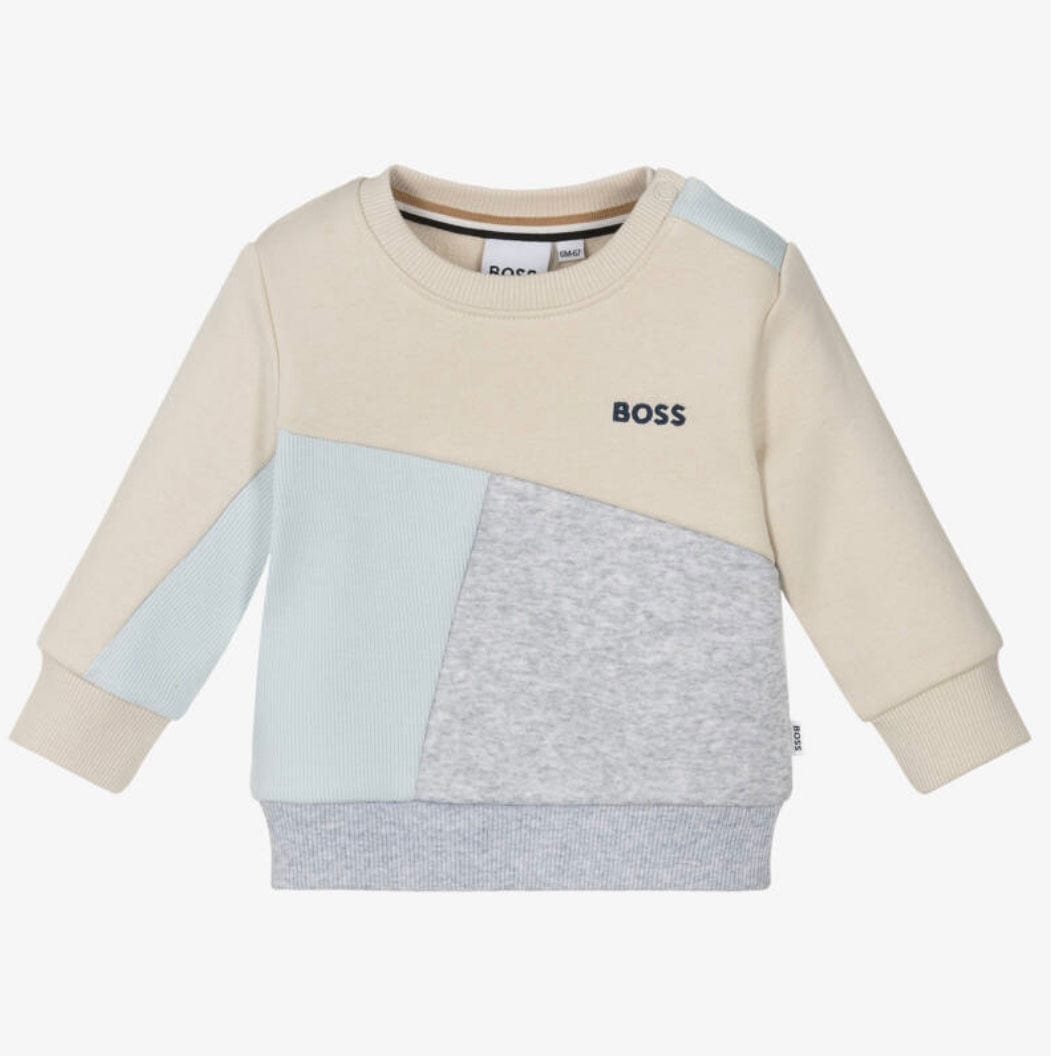 BOSS - Toddler Colour Block Sweatshirt  -  Sand