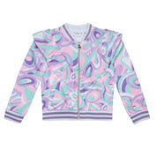 A DEE - Nicola Popping Pastels Neoprene Bomber Jacket  - Lilac