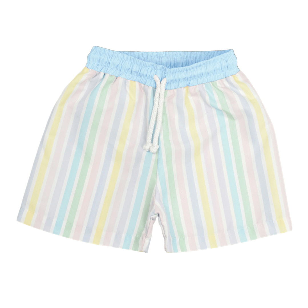 MEIA PATA - Stripes Print Swim Shorts - Pastel