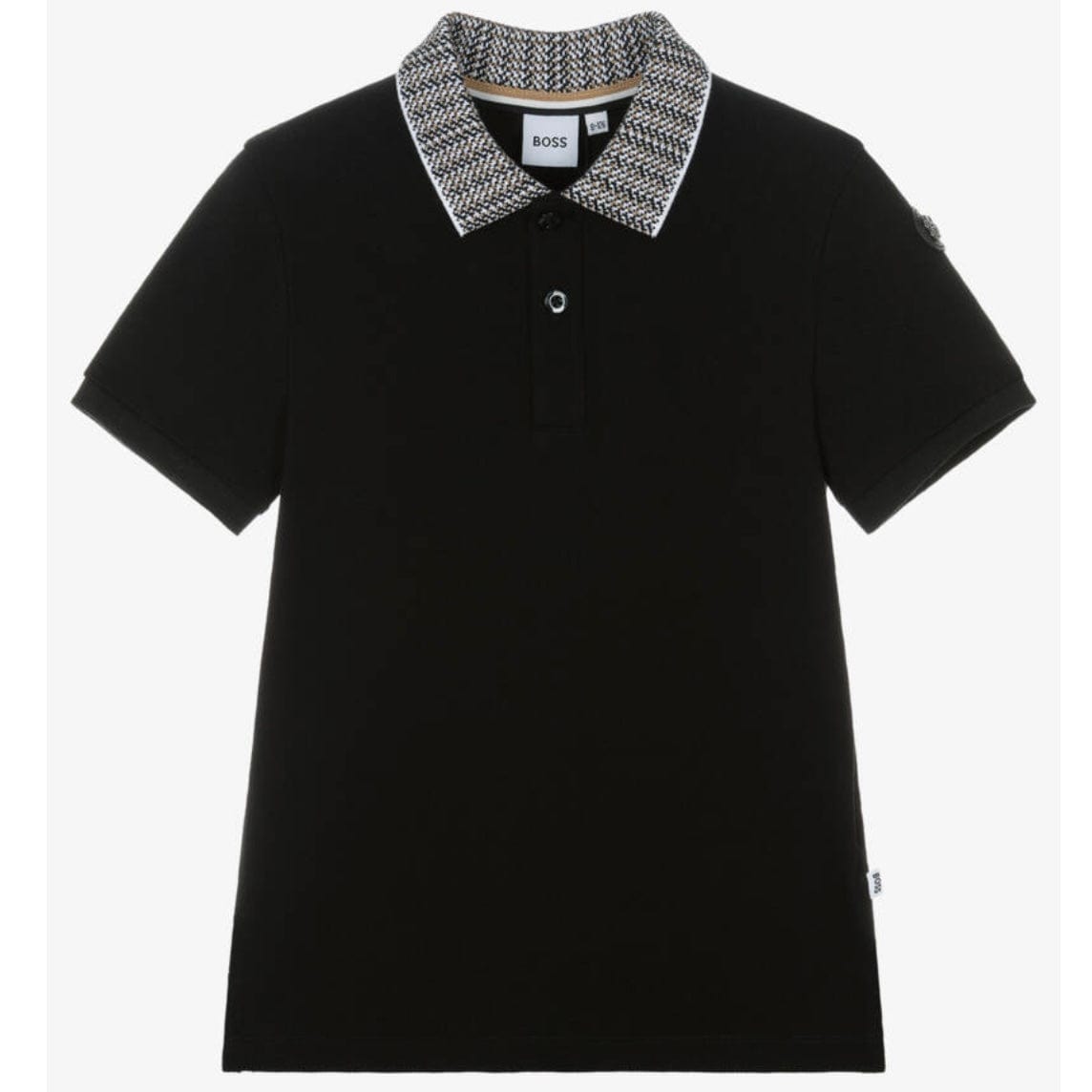 BOSS -  Polo Shirt With Jacquard Collar - Black