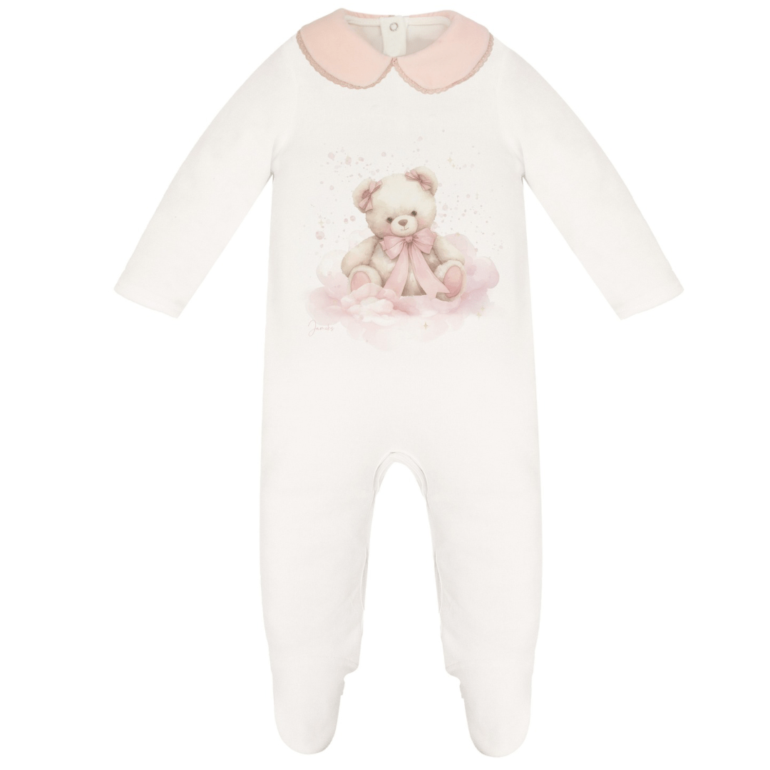 JAMIKS - Velour Soeli Bear Babygrow - Pink