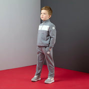 MITCH & SON - Dynamic Grey Tyler - Quarter Zip Tracksuit - Grey Marl