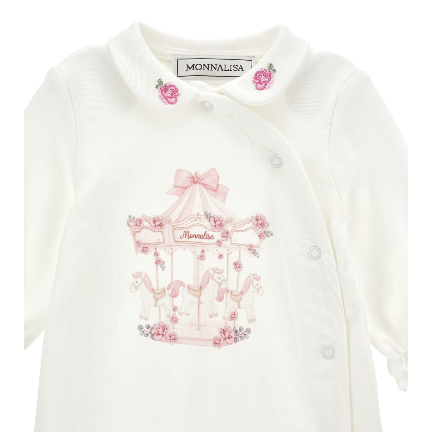 MONNALISA - Carousel Babygrow Three Piece Set - Pink