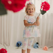 Daga - Pastel Bloom  Leggings Set - White