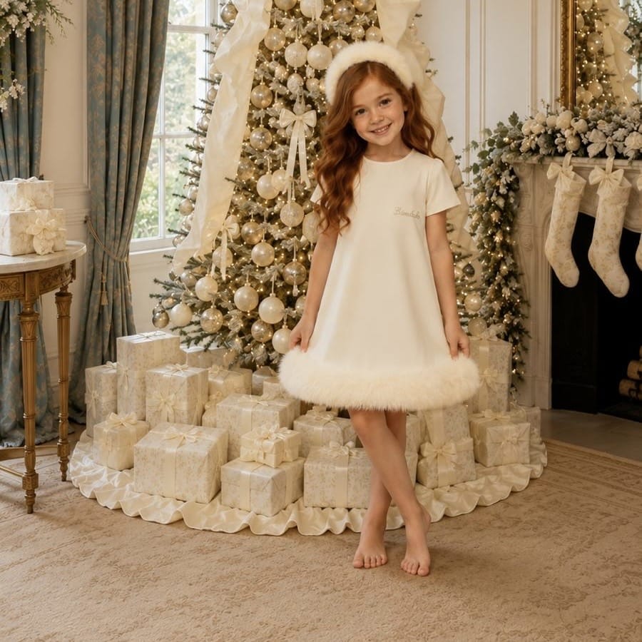 Bimbalo - Fur Dress - Cream