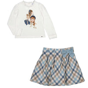 MAYORAL -  Girls Skirt Set - Navy