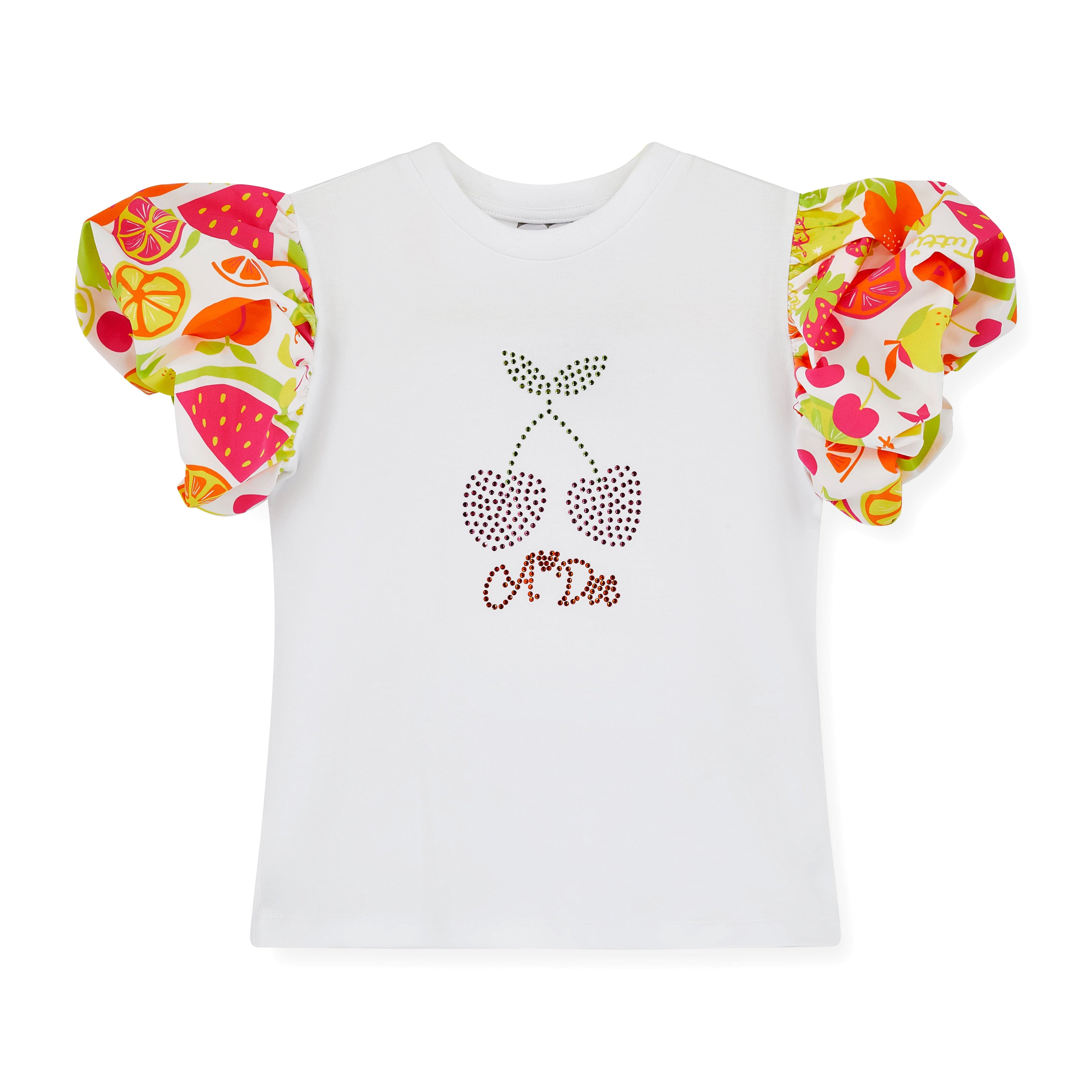 A DEE - Tia Tutti Frutti Print Puff Skirt Set - White