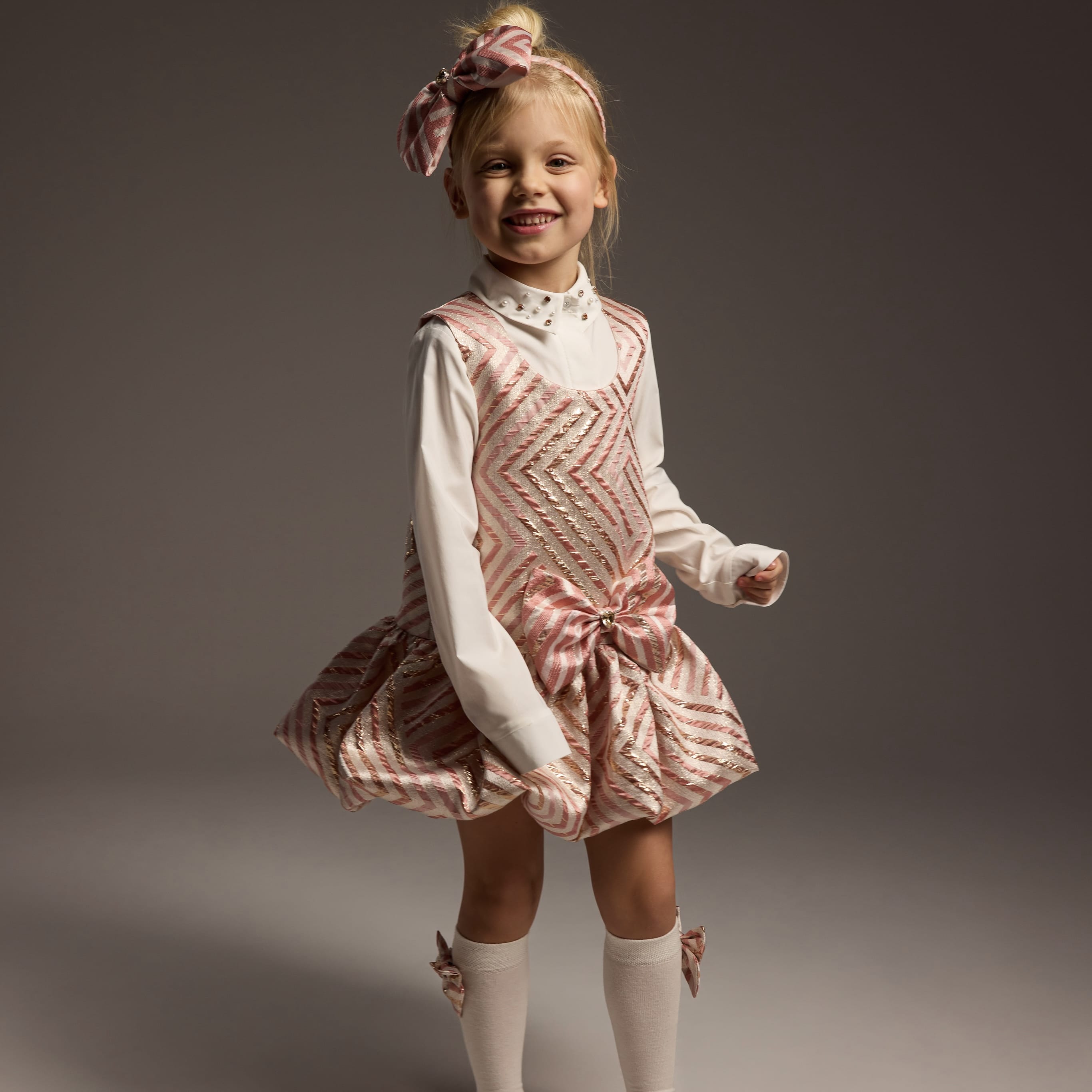 Daga - Sparkle Blush Pinafore Set - Pink