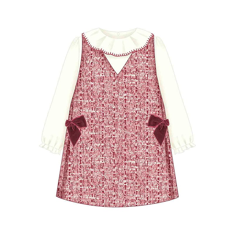 MAYORAL - Pinafore Dress Set - Raspberry