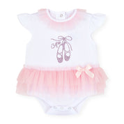 LITTLE A - Perfectly Pink Octavia Tulle Romper - White