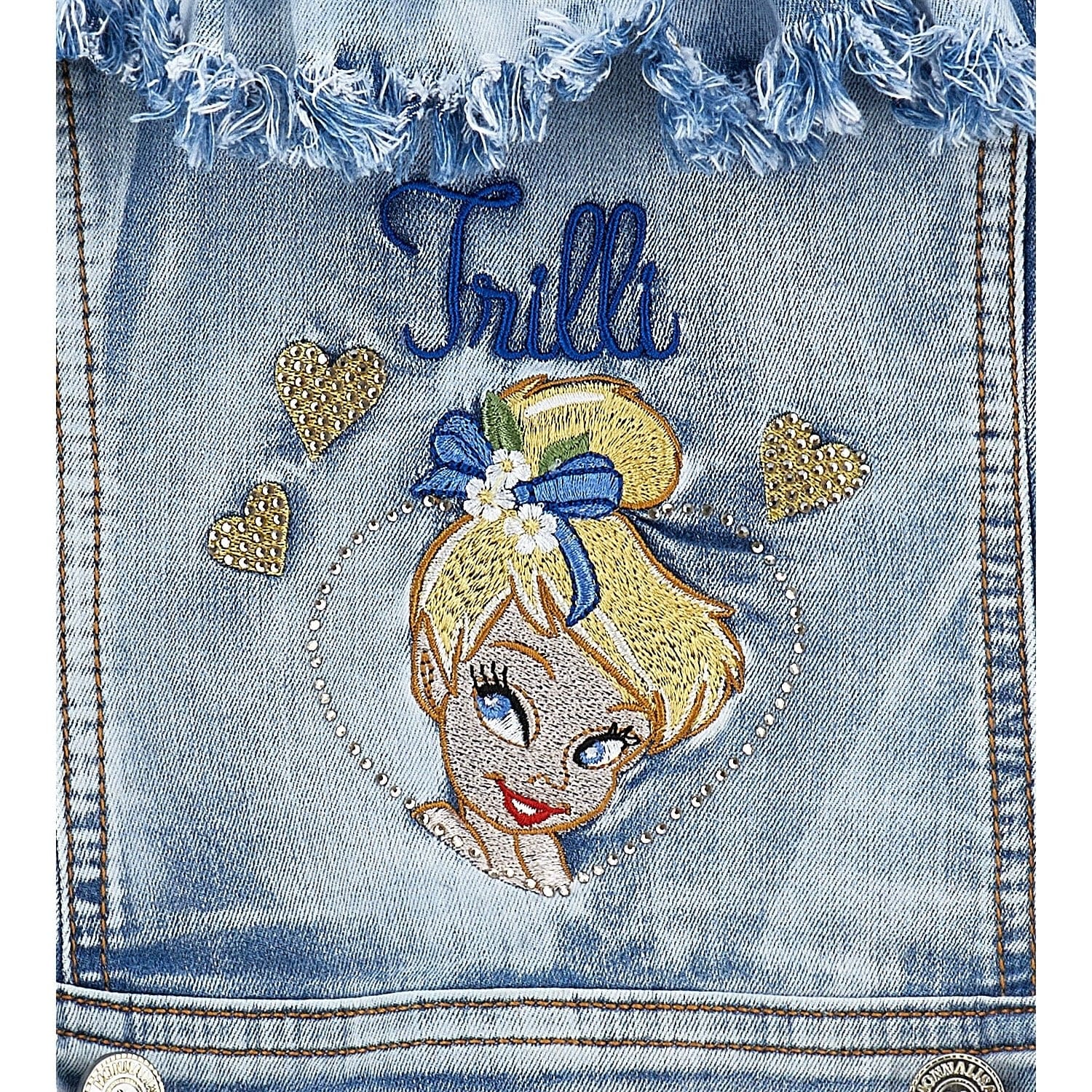 MONNALISA - Tinkerbell Three Piece Denim Set - White