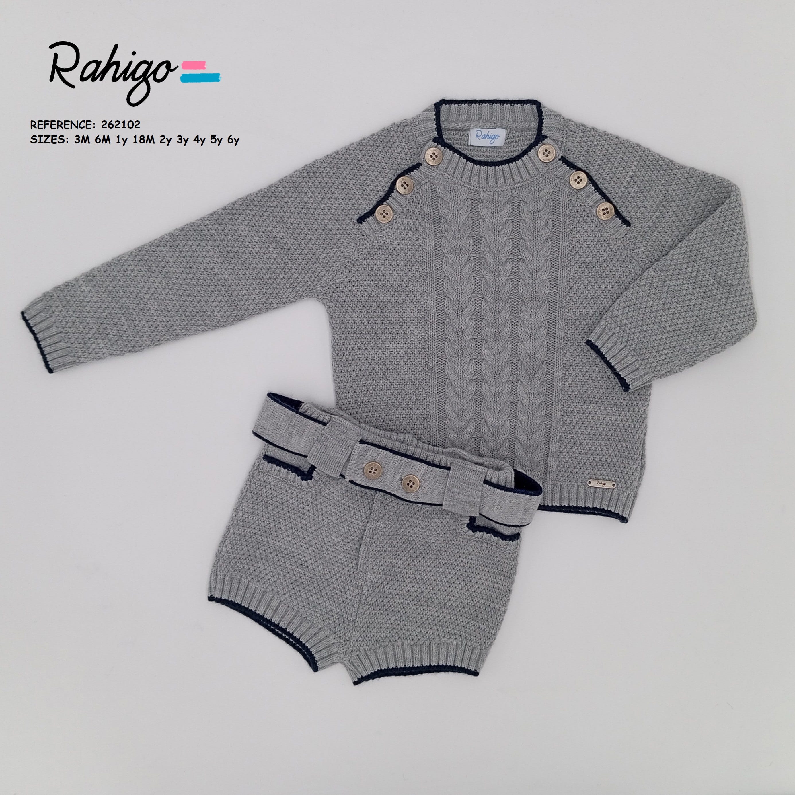 Rahigo - Two Piece Short Set  - Grey