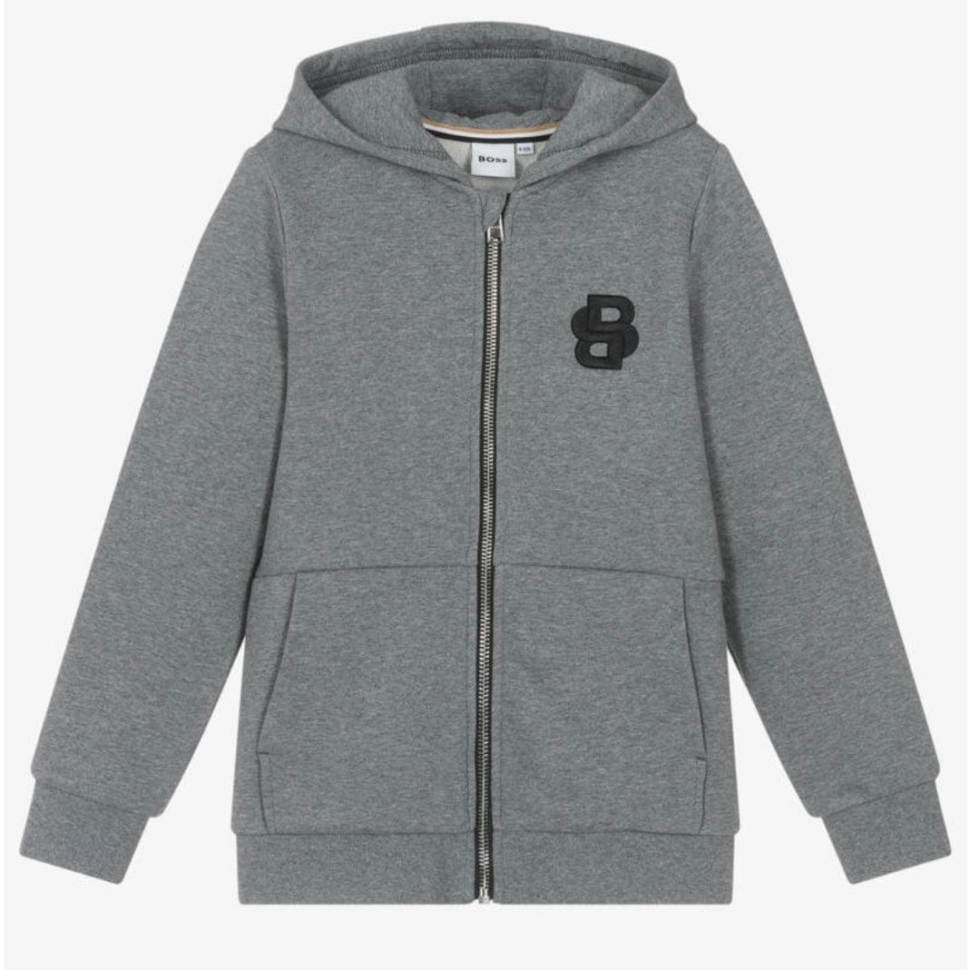 BOSS - Zip Hoodie Double B Monogram Tracksuit  -  Grey