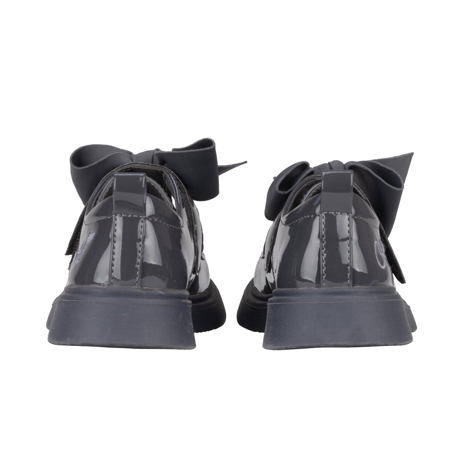 A DEE - Back To School Mary Bow Shoe - Dark Grey