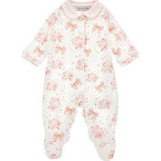 MONNALISA - Rose & Bow Babygrow - Pink
