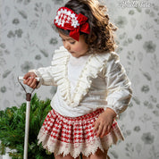 ABUELA TATA - Christmas Dogtooth Baby Jam Pant Set - Red