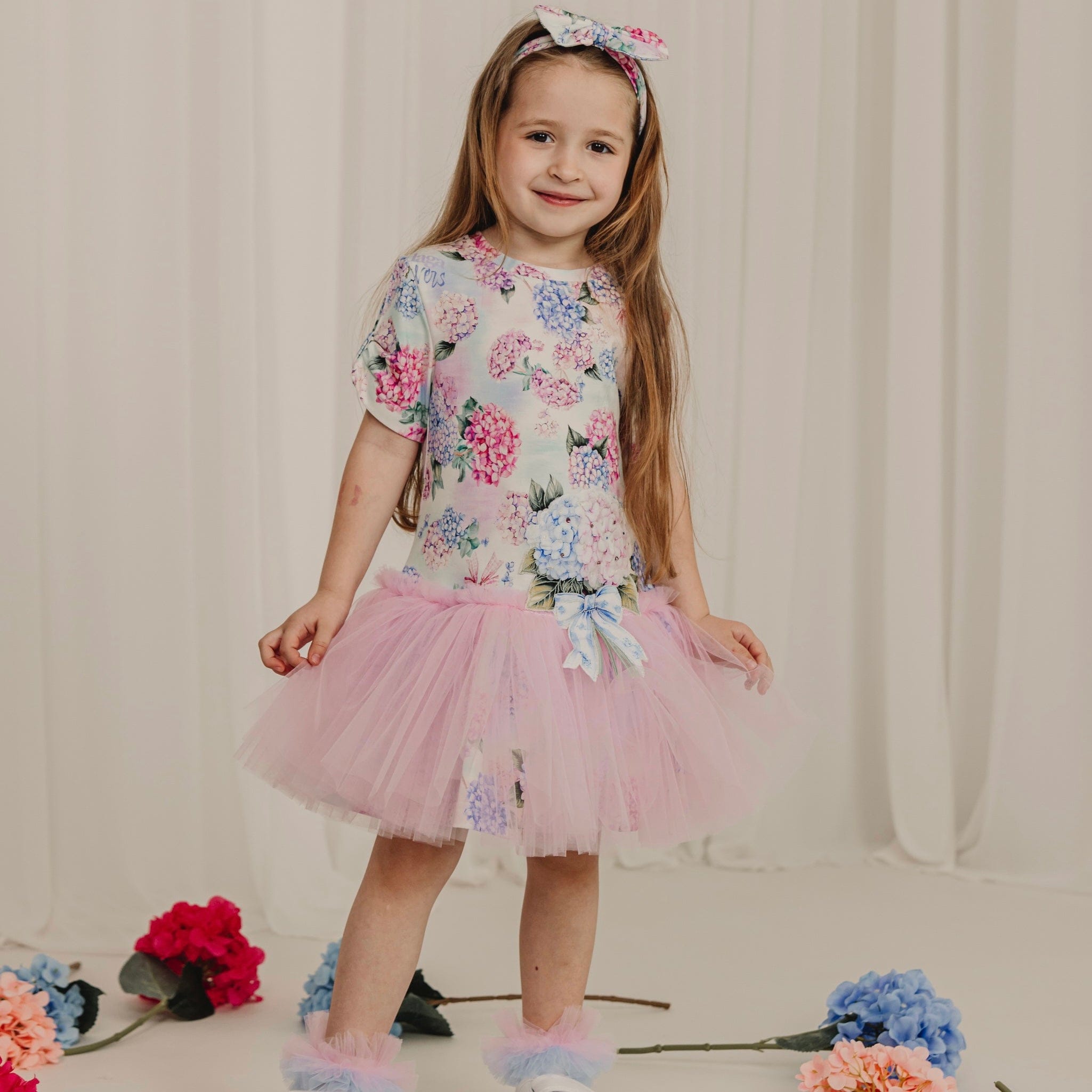 Daga - Pastel Bloom Tulle Dress - Pink