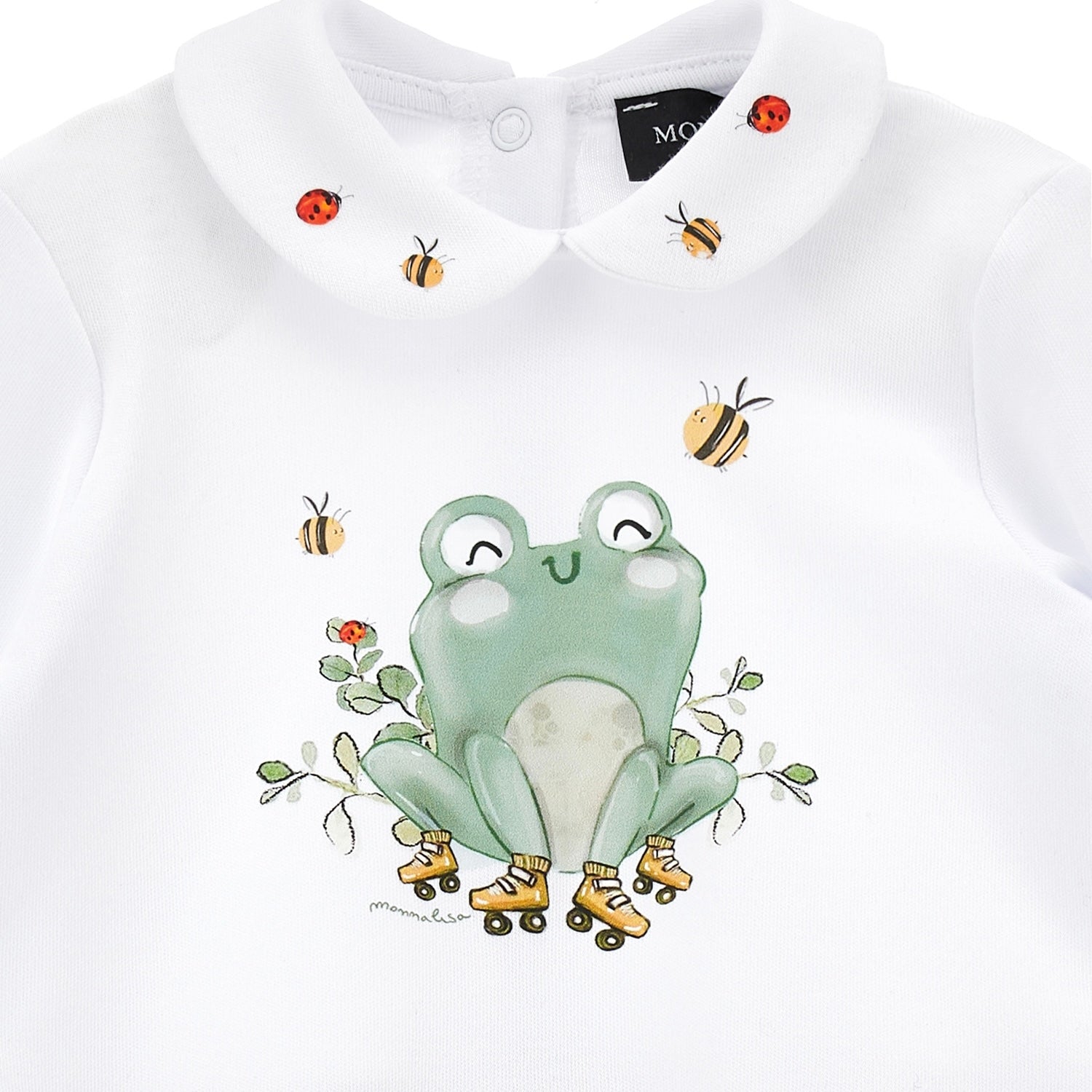 MONNALISA - Frog Babygrow  - White