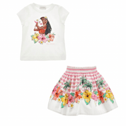 MONNALISA - Moana Top & Skirt Set - Pink