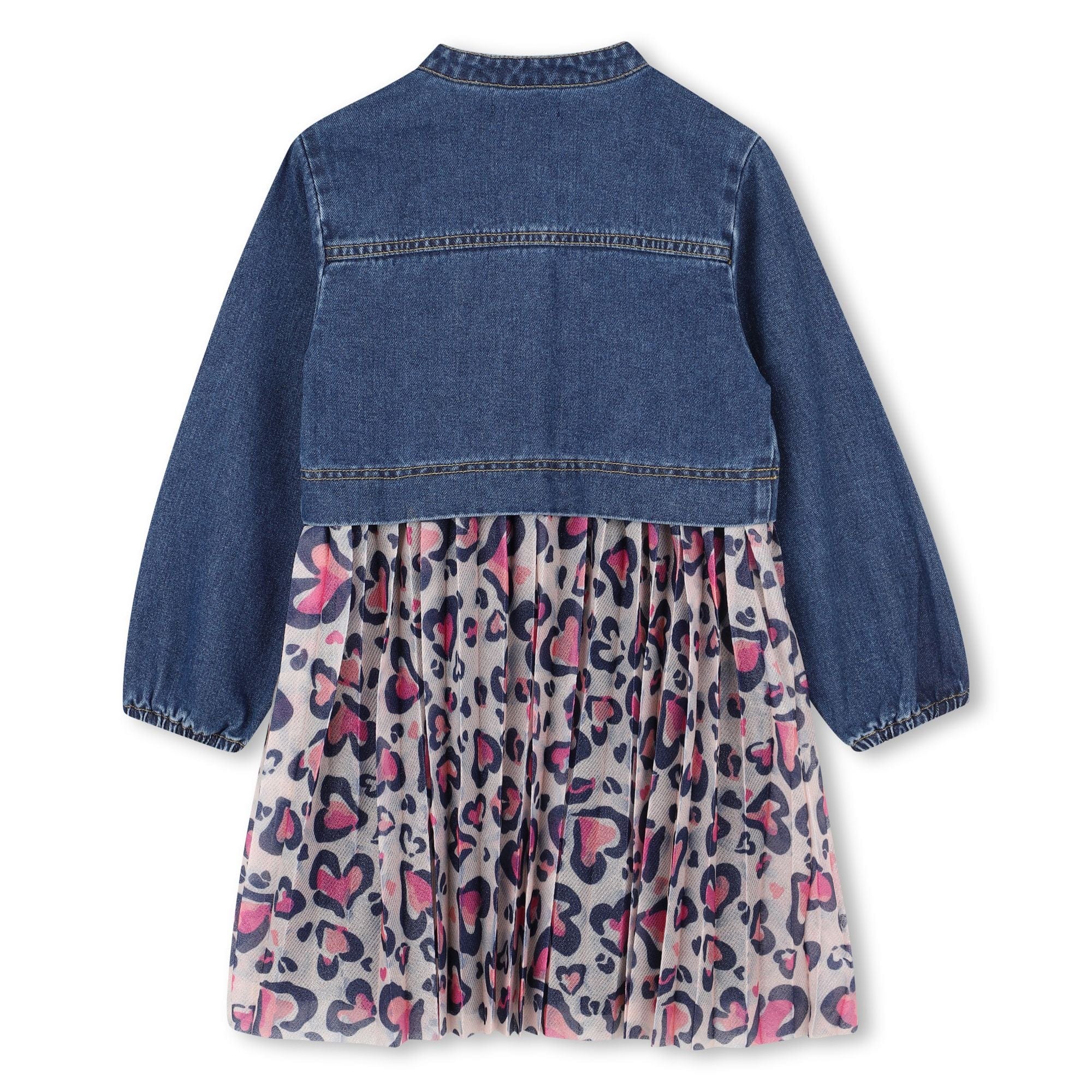 BILLIEBLUSH - Heart Leopard Denim Dress - Blue
