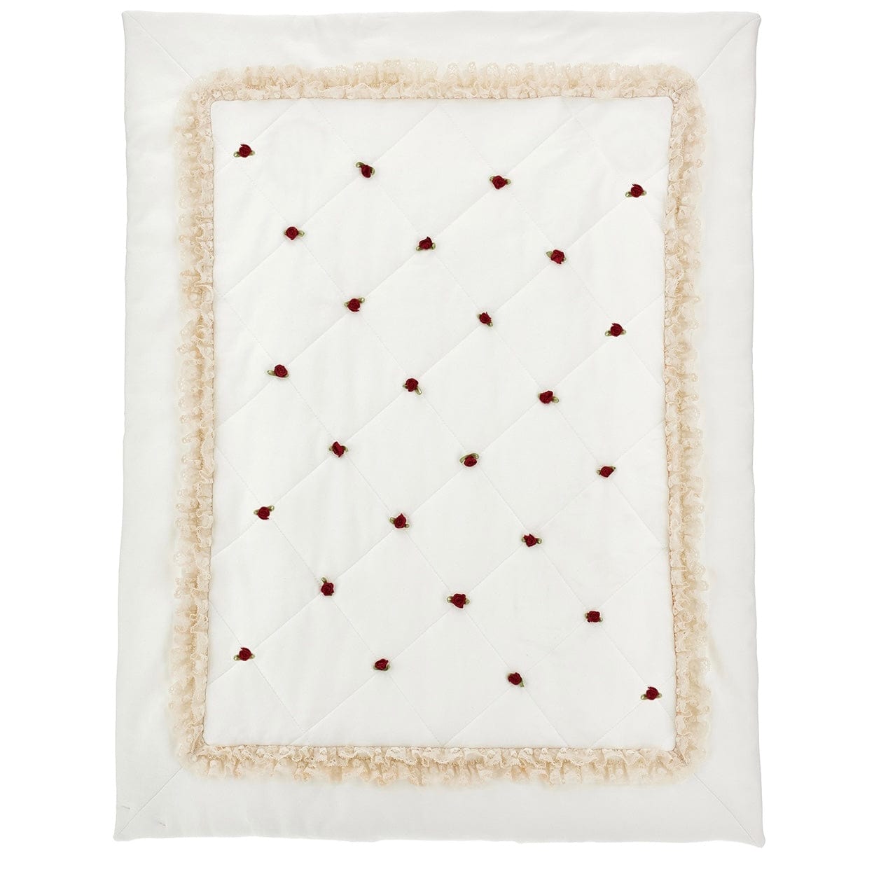 MONNALISA - Rose Bud & Lace Blanket - Red