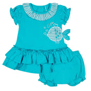 LITTLE A - Kim Little Fish Dress - Aruba Blue