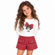 MAYORAL - Tweed Short Set - Raspberry