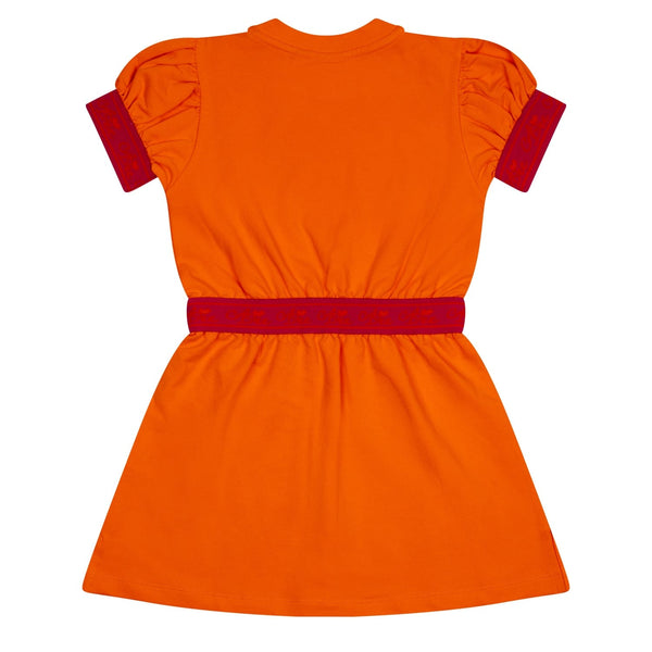 A DEE - Millie Bold Hearts Colour Tape Sweat Dress - Orange