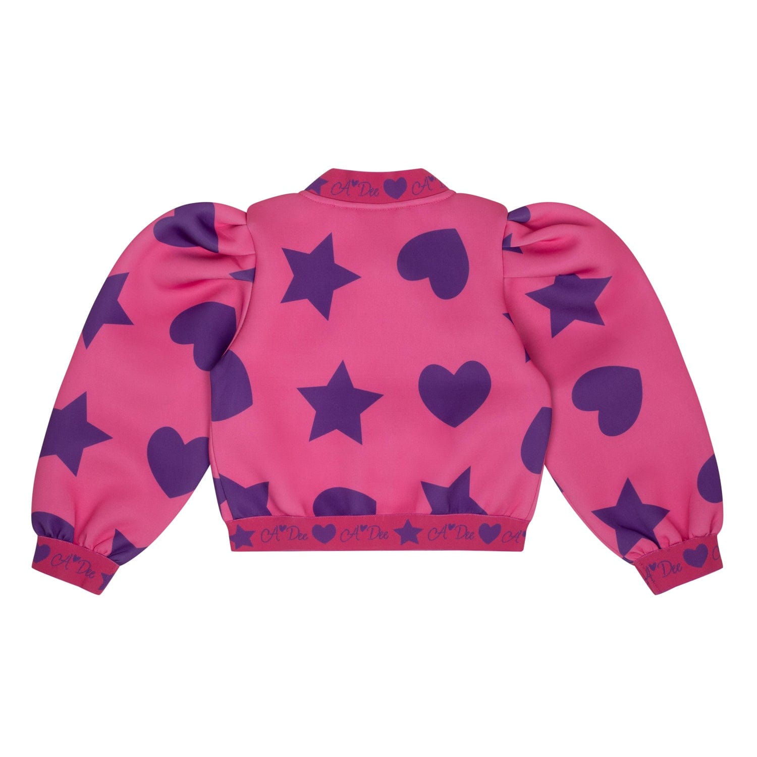 A DEE - Star Love Tia Hearts & Stars Print Bomber - Hot Pink