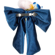 MONNALISA - Roses Velvet Bow Clip - Navy