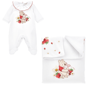 MONNALISA - Winnie The Pooh Two Piece Babygrow Set- White