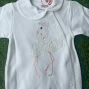 SOFIJA - Double Swan Babygrow - Cream