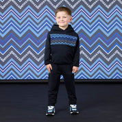 MITCH & SON - Winter Chevron Watson - Zig Zag Hoody Tracksuit - Black