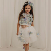 Daga - Pastel Bloom Embellished Tutu Skirt Set - White