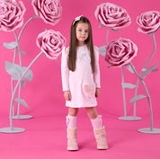 A DEE - Winter Bloom Alyssa Fur Handbag Dress - Pale Pink