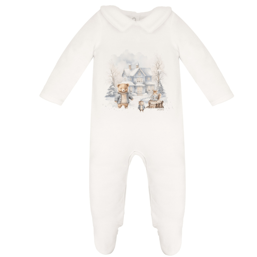 JAMIKS - Velour Homero Animal Babygrow - Blue