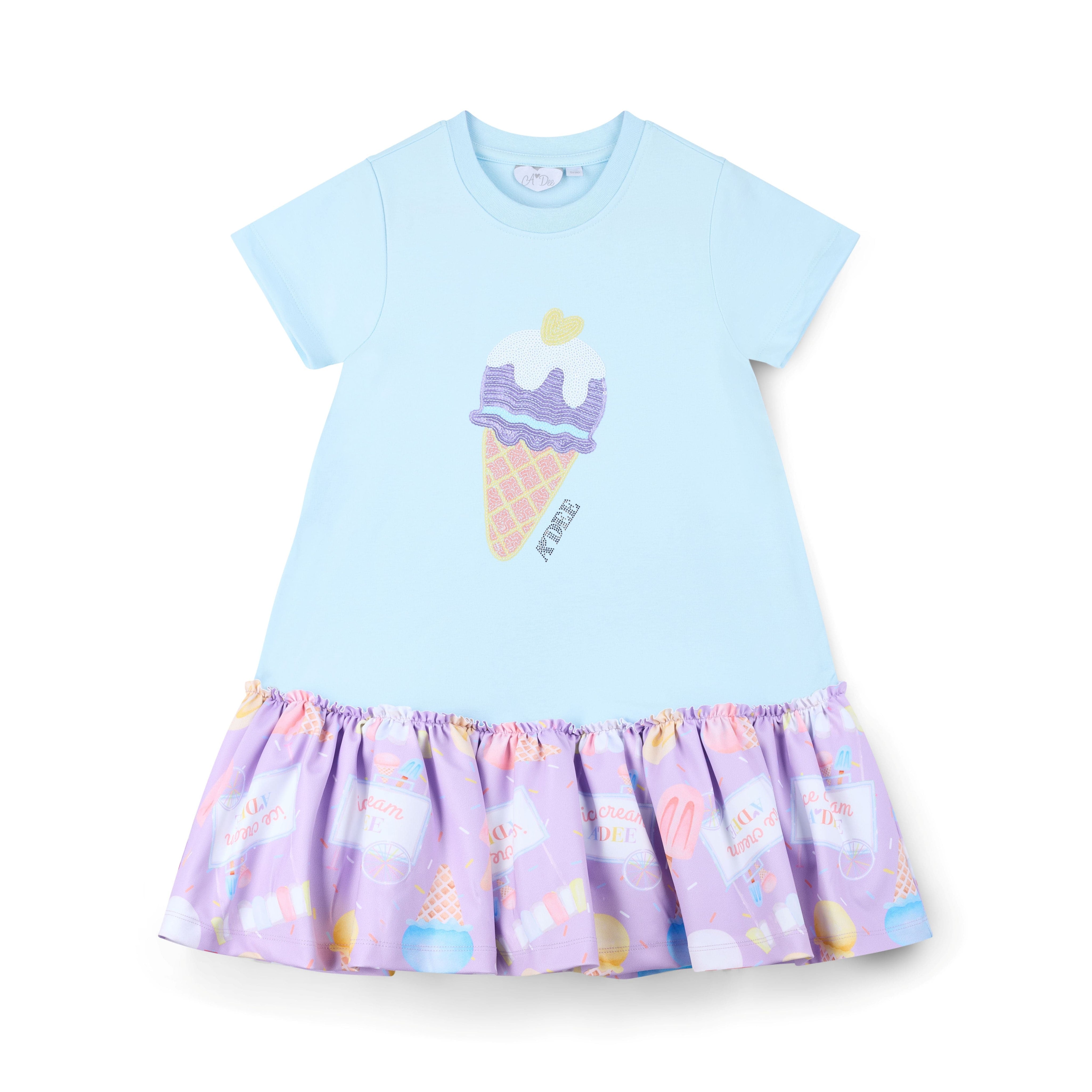 A DEE - Sutton Pastel Parlour Ice Cream Frill Dress - Blue