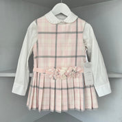 Daga - Exclusive Check Pinafore Dress & Blouse - Pink