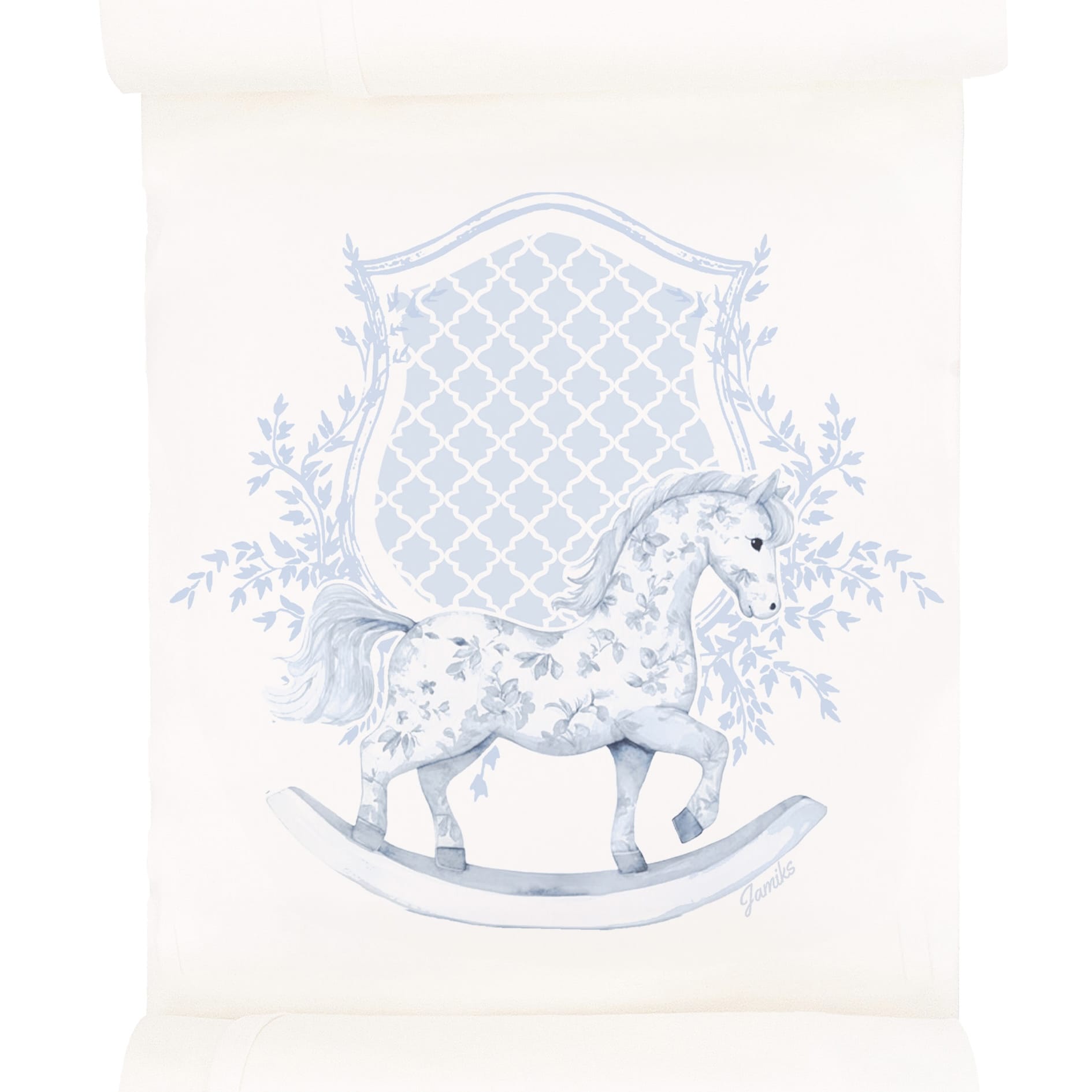 JAMIKS - Cotton Tahir Rocking Horse Swaddle - Blue