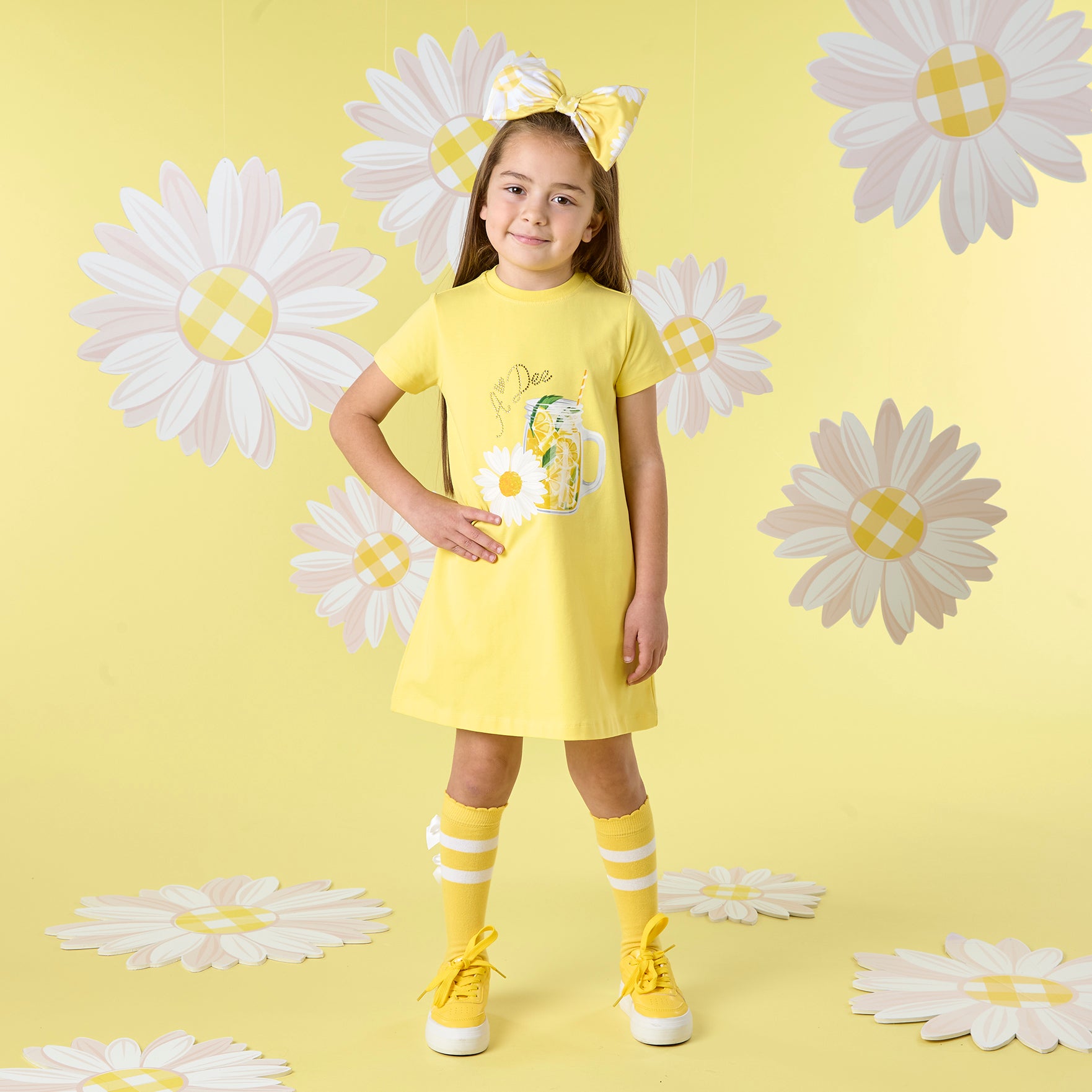 A DEE - Dancia  Daisy Dreamer T Shirt Dress - Daisy Yellow