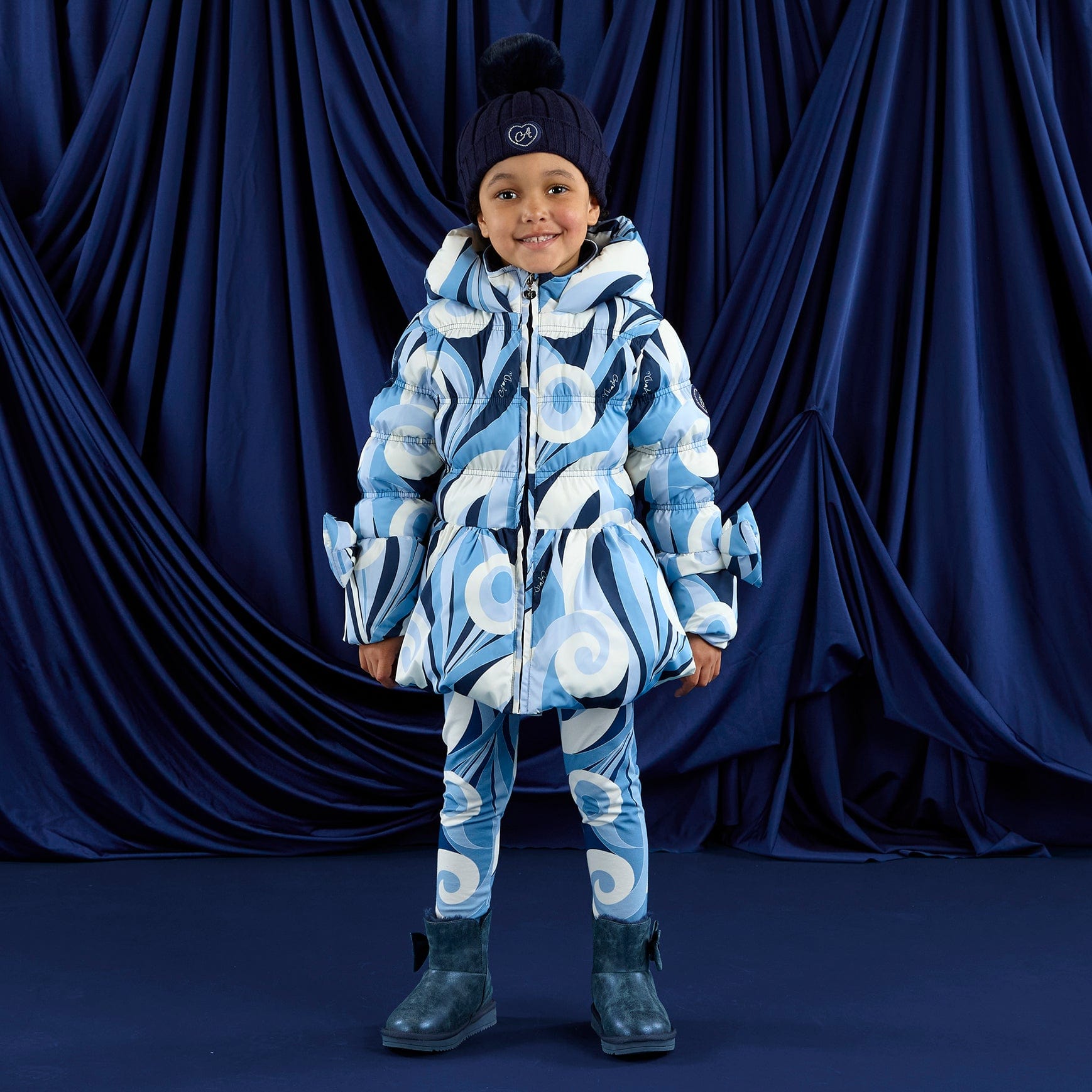 A DEE - Twilight Twirls Nylah Swirl Print Bow Jacket - Powder Blue