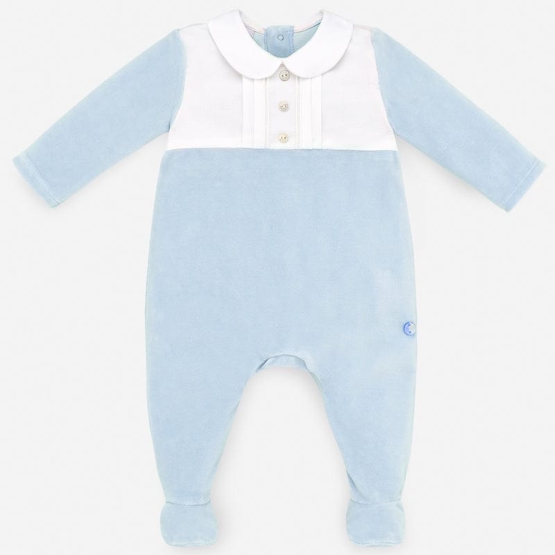 PAZ RODRIGUEZ - Velour Babygrow - Blue