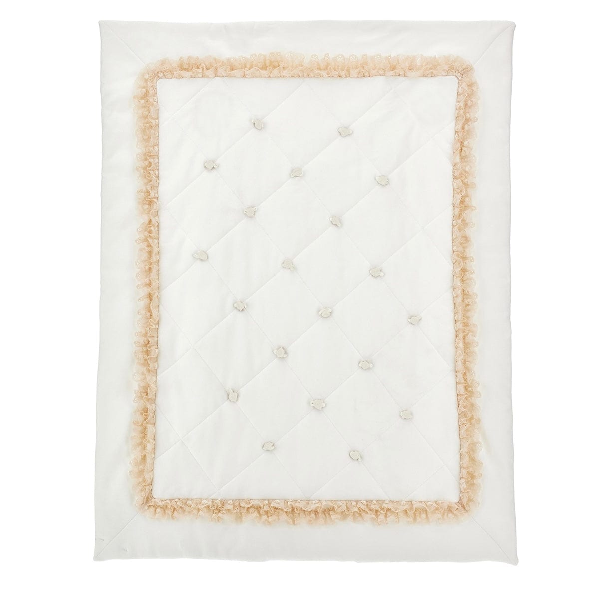 MONNALISA - Rose Bud & Lace Blanket - Ivory
