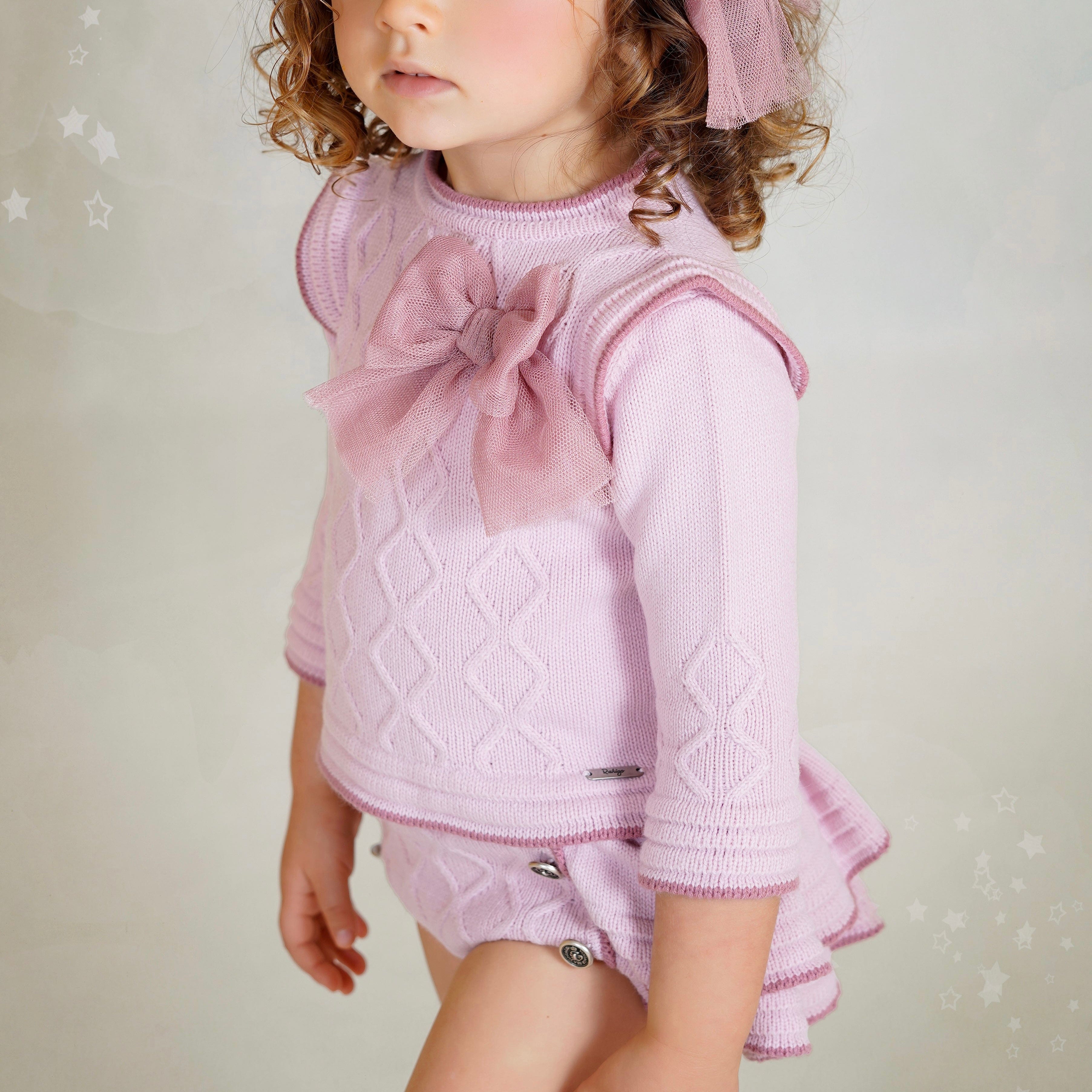 Rahigo - Two Piece Jam Pant Set With Pink Trim - Pink